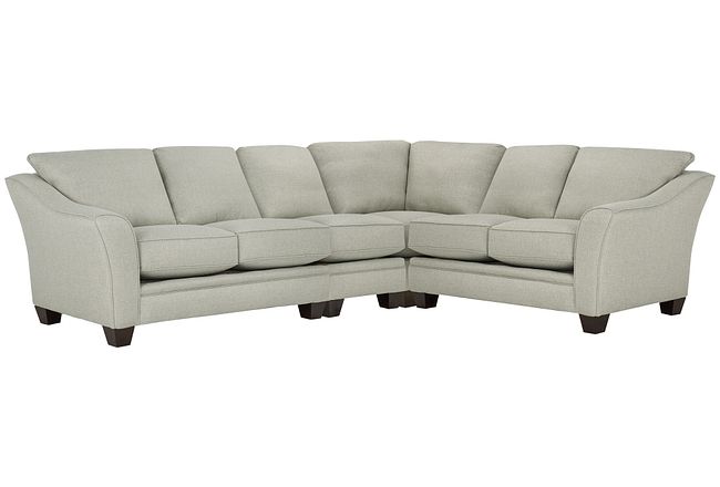 Avery Light Green Fabric Large Two-arm Sectional