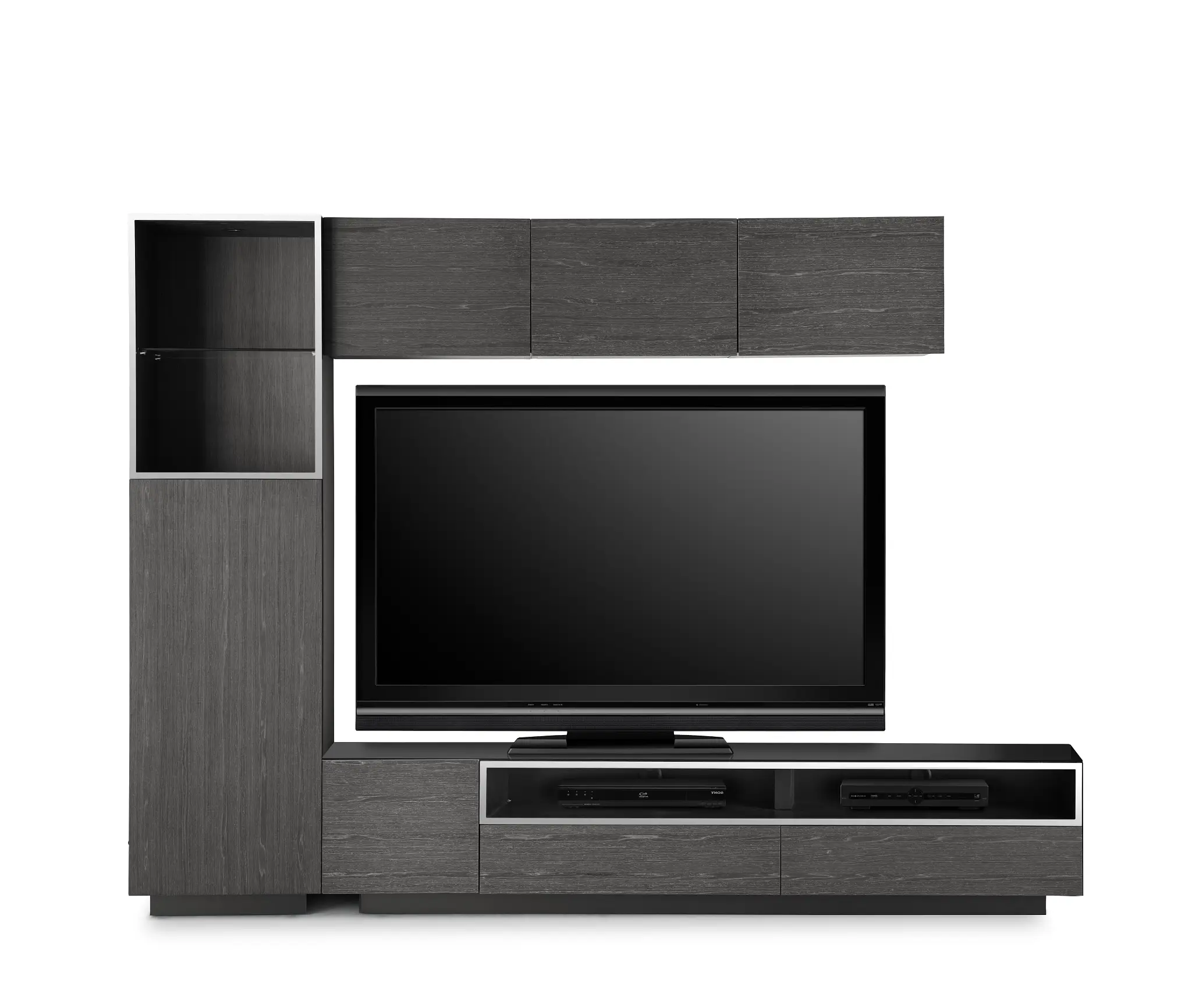 Vancouver Dark Gray 108" 5-piece Left Modular Entertainment Wall Vancouver Dark Gray 108" 5-piece Left Modular Entertainment Wall