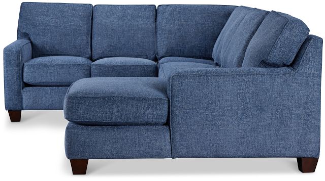 Andie Blue Fabric Medium Right Chaise Sectional