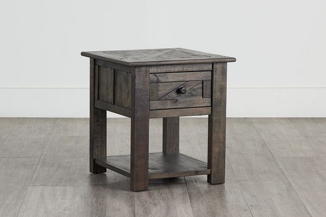 Garrett Dark Tone Storage End Table