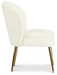 Tami White Velvet Accent Chair