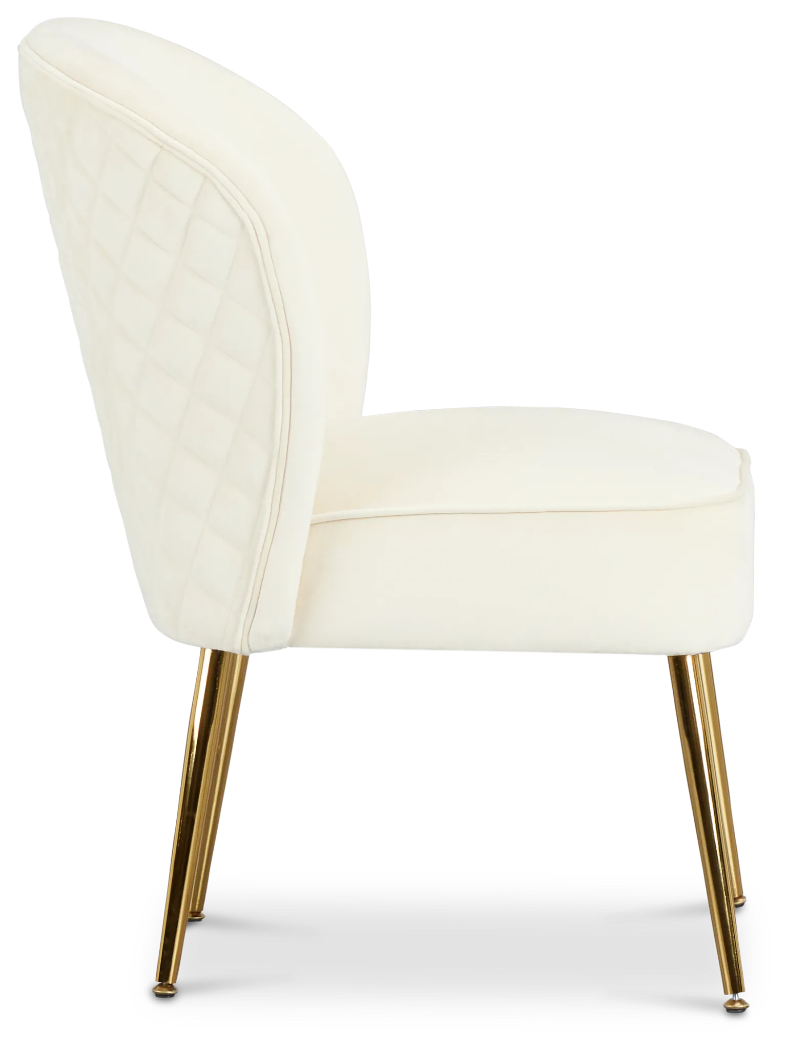 Tami White Velvet Accent Chair