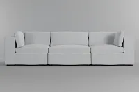 Destin Suave White Fabric 3-piece Modular Sofa