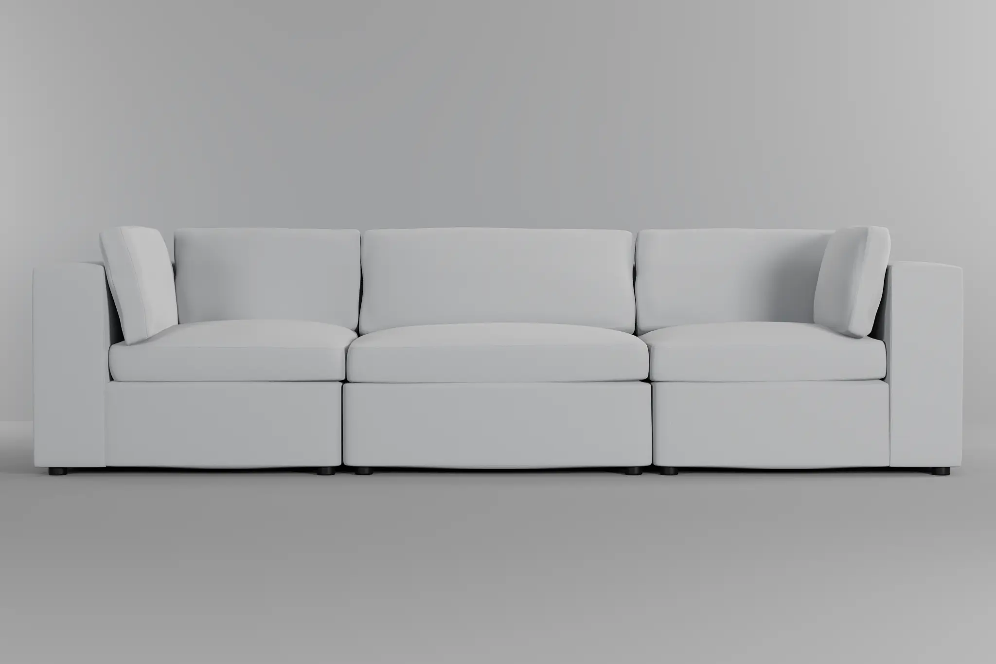 Destin Suave White Fabric 3-piece Modular Sofa Destin Suave White Fabric 3-piece Modular Sofa