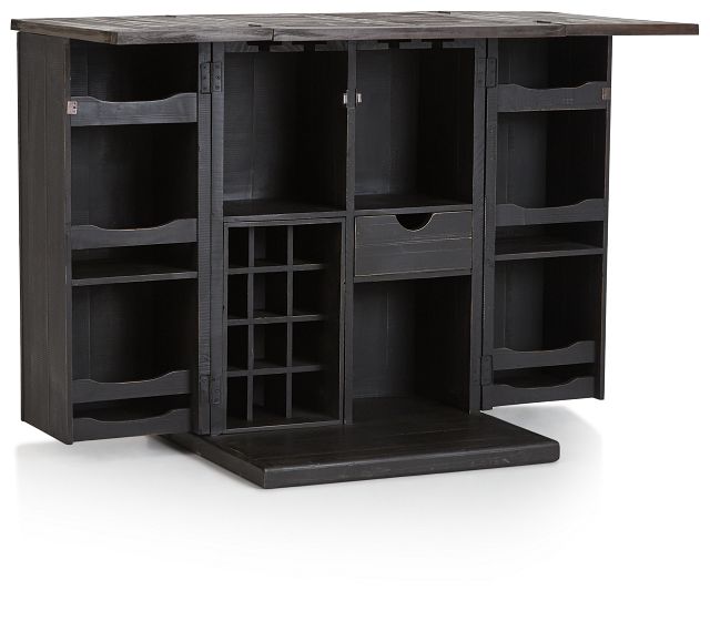 Connecticut Gray Wood Fold Out Bar