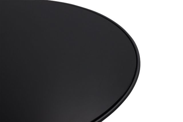 Ambrose Black Glass Round End Table