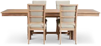 Park City Light Tone Rectangular Table & 4 Upholstered Chairs