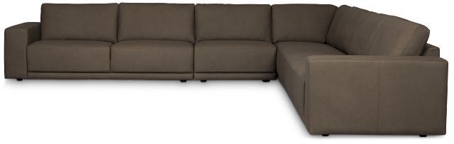 Kellan Dark Gray Leather Large Two-arm Sectional