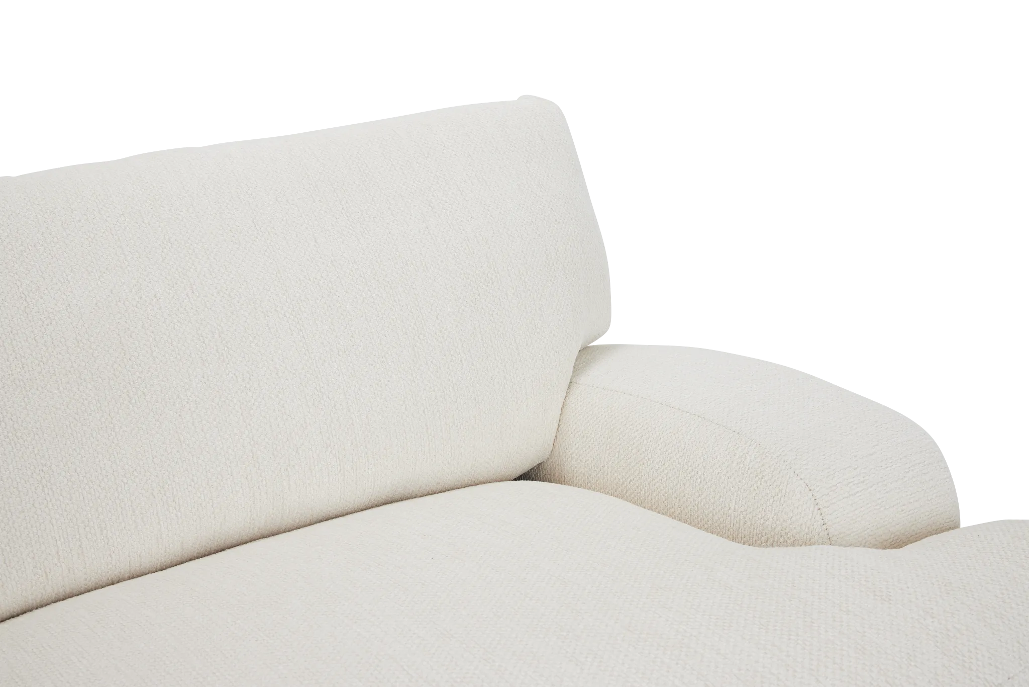 Alpha White Fabric Left Chaise Sectional