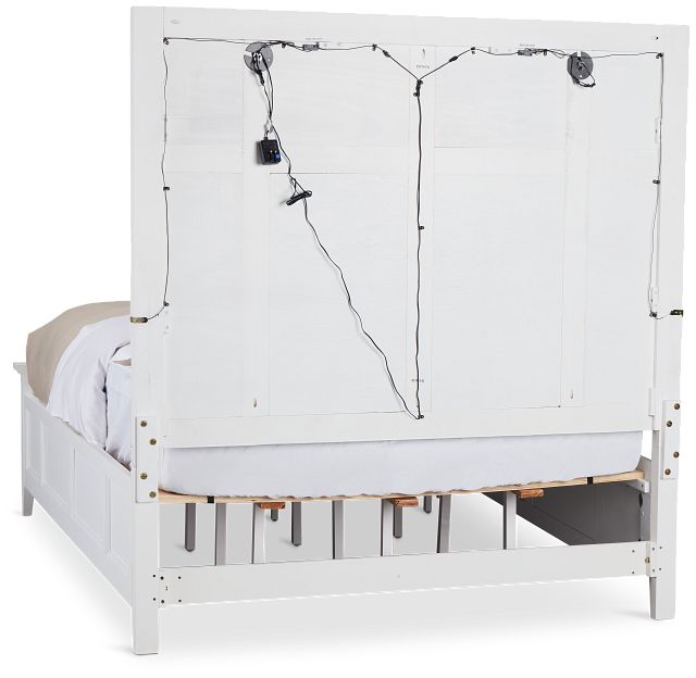 Heron Cove White Panel Bed With Lights