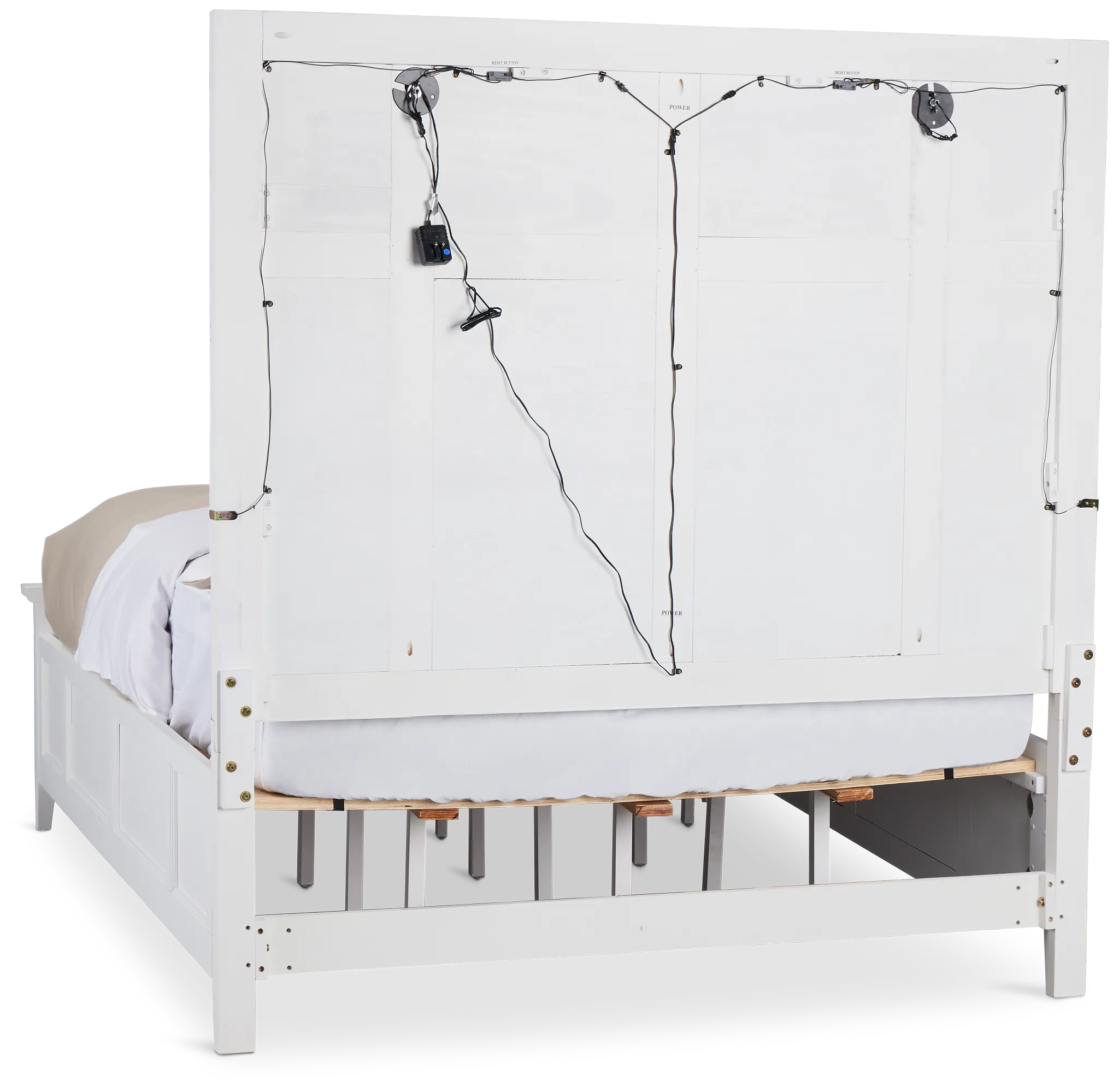Heron Cove White Panel Bed With Lights