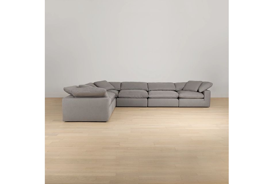 Nixon Light Gray Fabric 6piece Modular Sectional