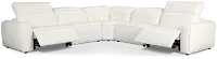 Tidal White Lthr/vinyl Small Two-arm Power Reclining Sectional