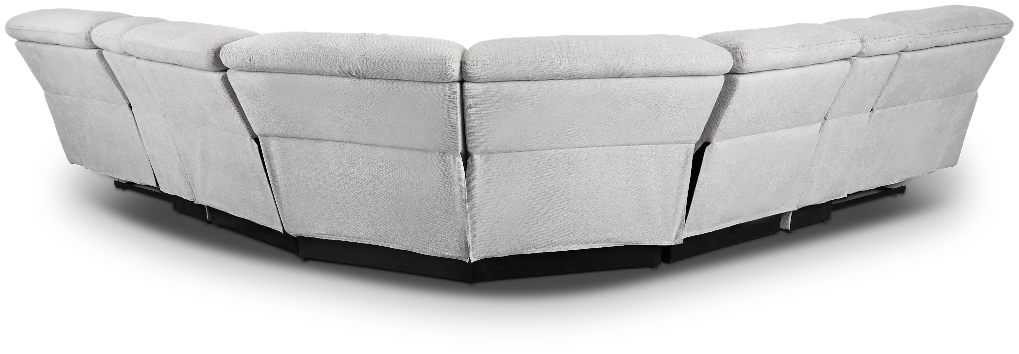 Callum Light Gray Fabric Large Dual Manually Reclining Two-arm Sectional Callum Light Gray Fabric Large Dual Manually Reclining Two-arm Sectional