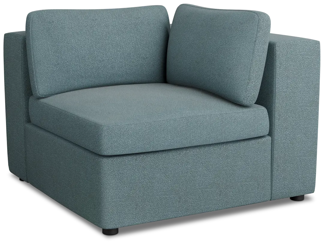 Destin Sutton Blue Fabric Corner Chair Destin Sutton Blue Fabric Corner Chair
