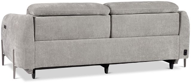 Zuri Gray Velvet Power Reclining Sofa W/ Power Headrest