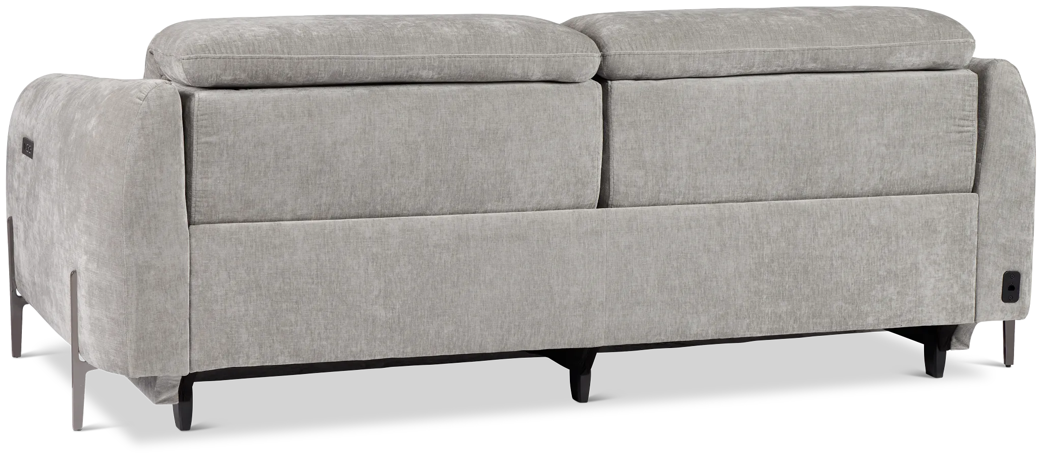 Zuri Gray Velvet Power Reclining Sofa W/ Power Headrest