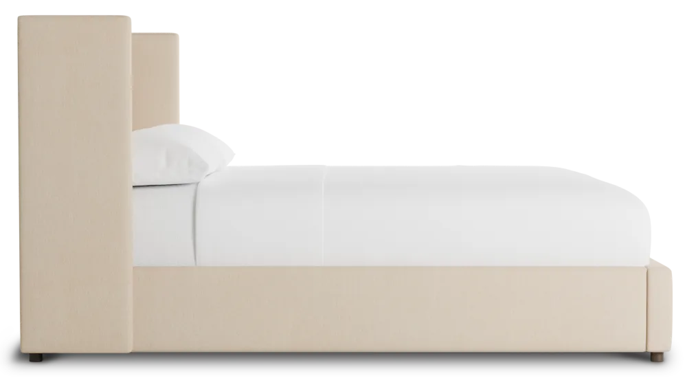 Captiva Peyton Beige 48" Upholstered Shelter Bed