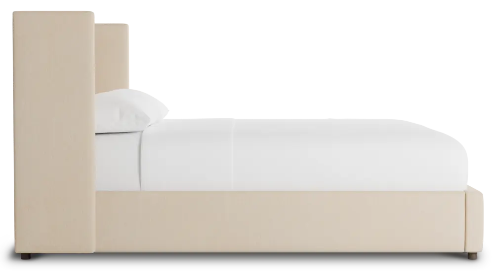 Captiva Peyton Beige 48" Upholstered Shelter Bed Captiva Peyton Beige 48" Upholstered Shelter Bed