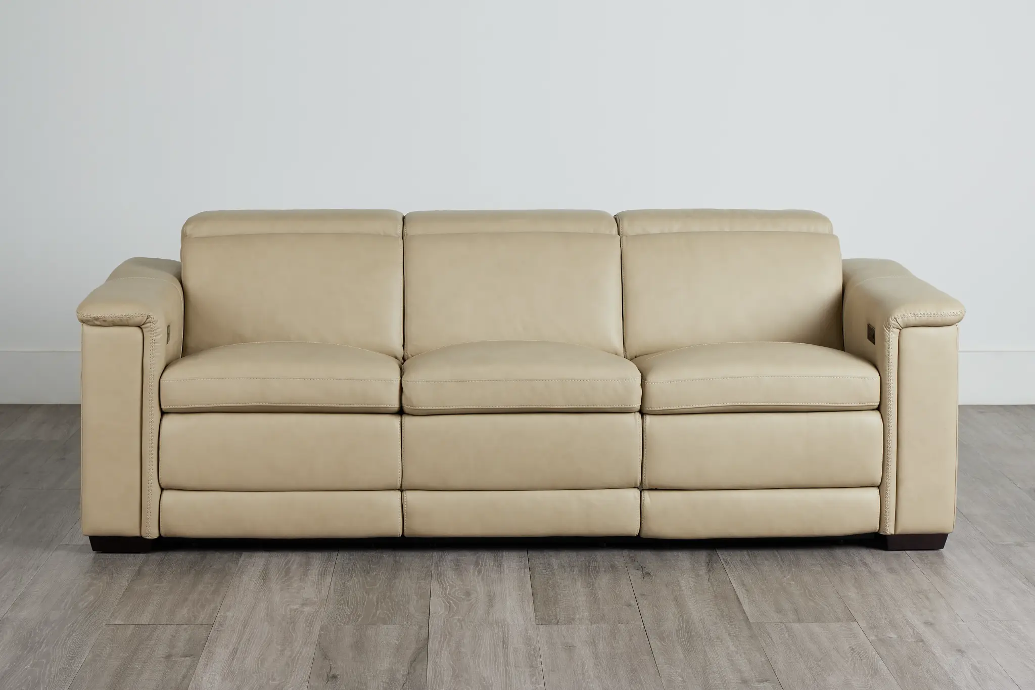 Ainsley Beige Leather Power Reclining Sofa Ainsley Beige Leather Power Reclining Sofa