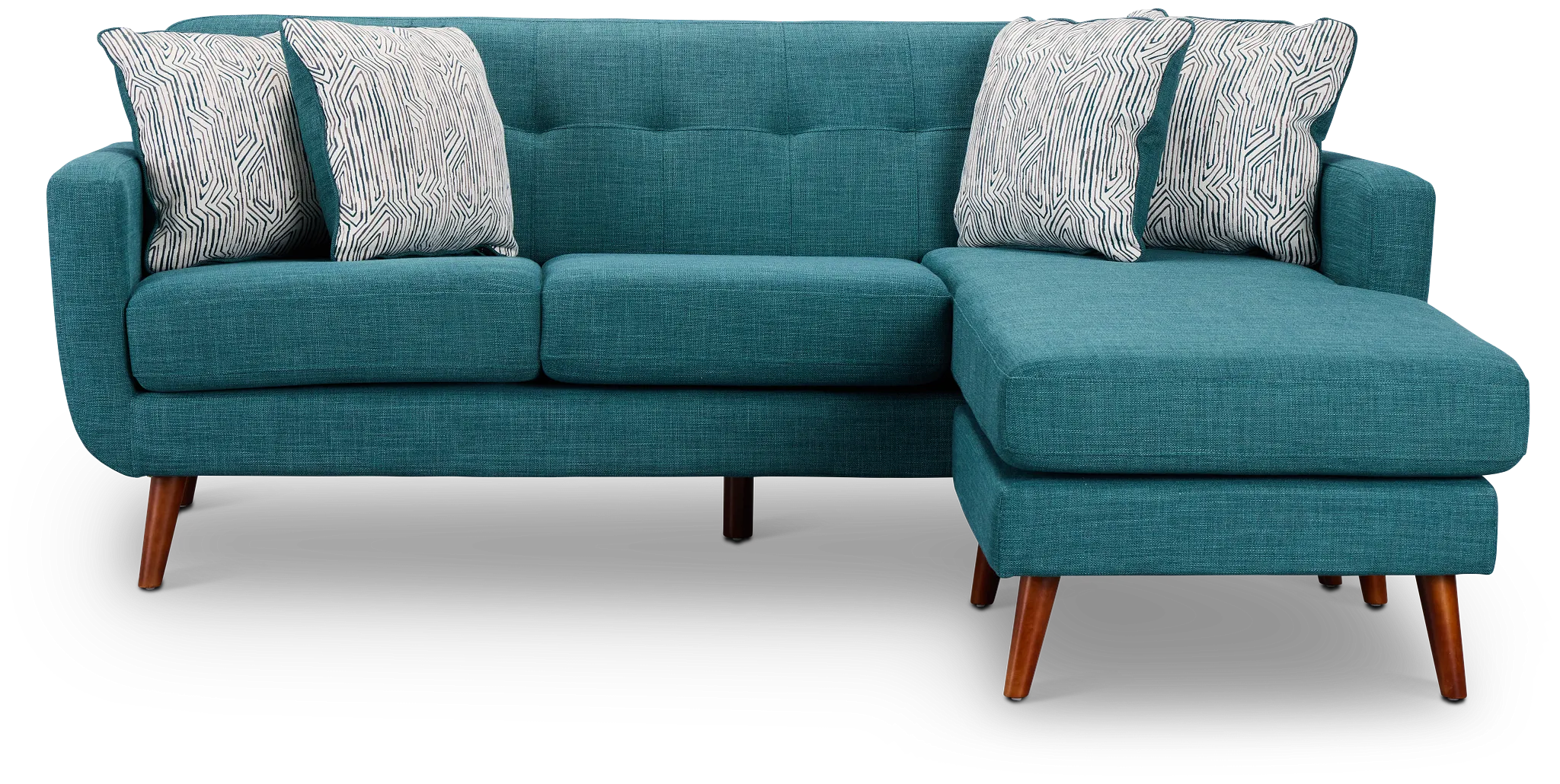 Raya Dark Teal Fabric Chaise Sectional