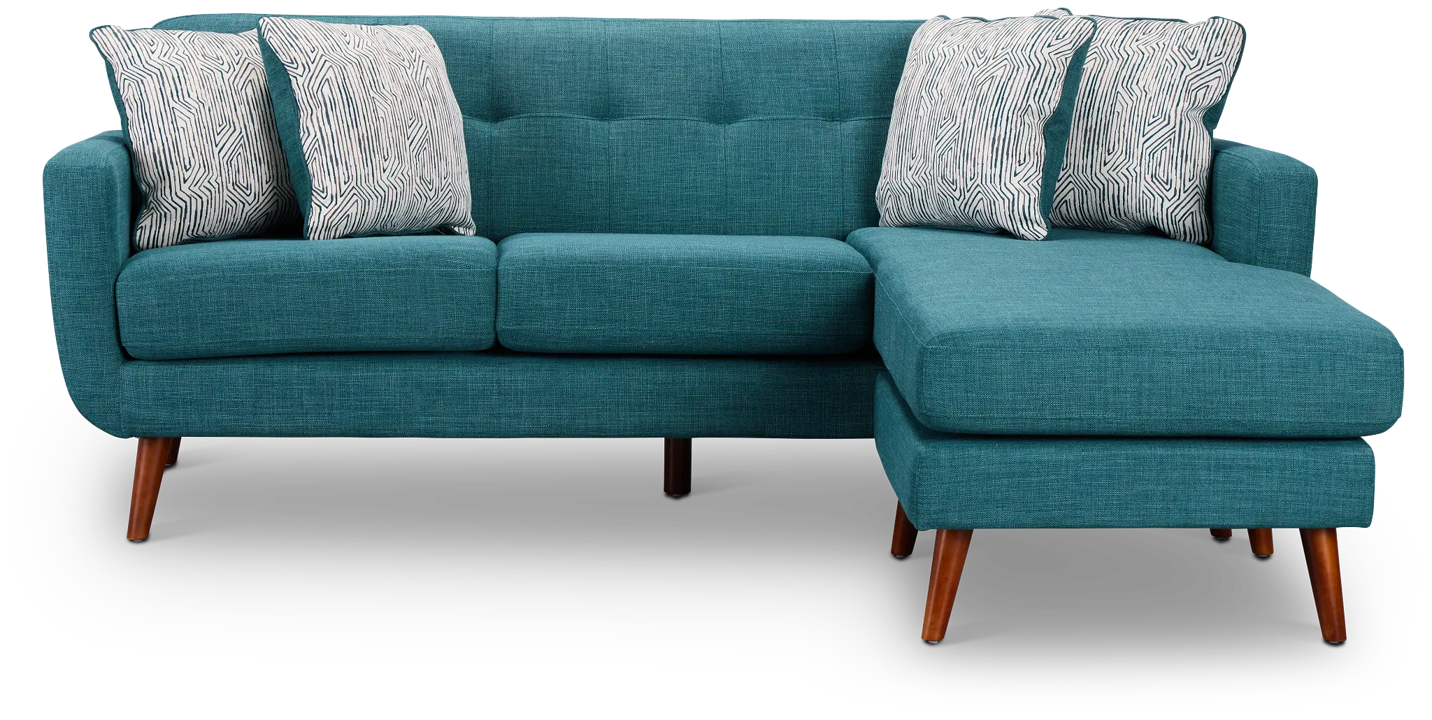 Raya Dark Teal Fabric Chaise Sectional Raya Dark Teal Fabric Chaise Sectional