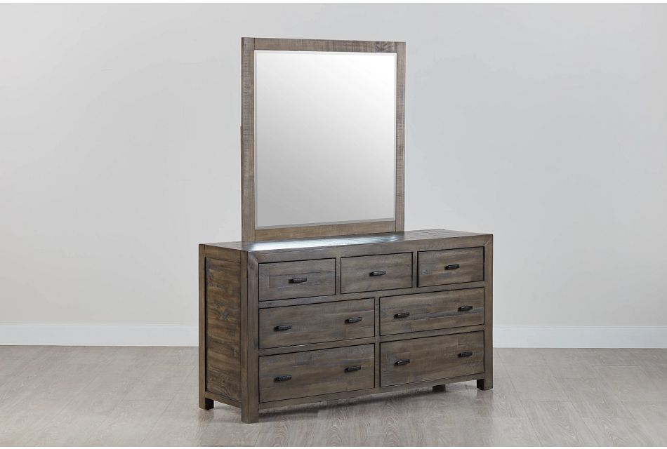 Seattle Gray Wood Dresser & Mirror
