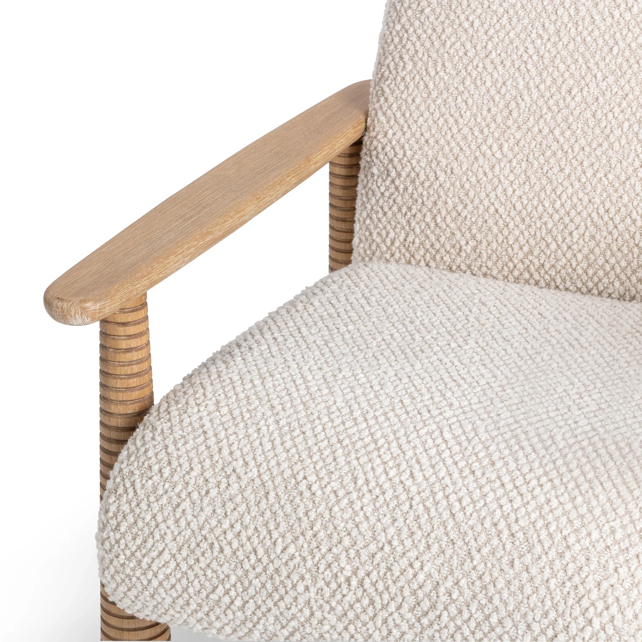 Cozy Beige Fabric Accent Chair