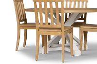 Nantucket Two-tone Pine Round Table & 4 Light Tone Chairs