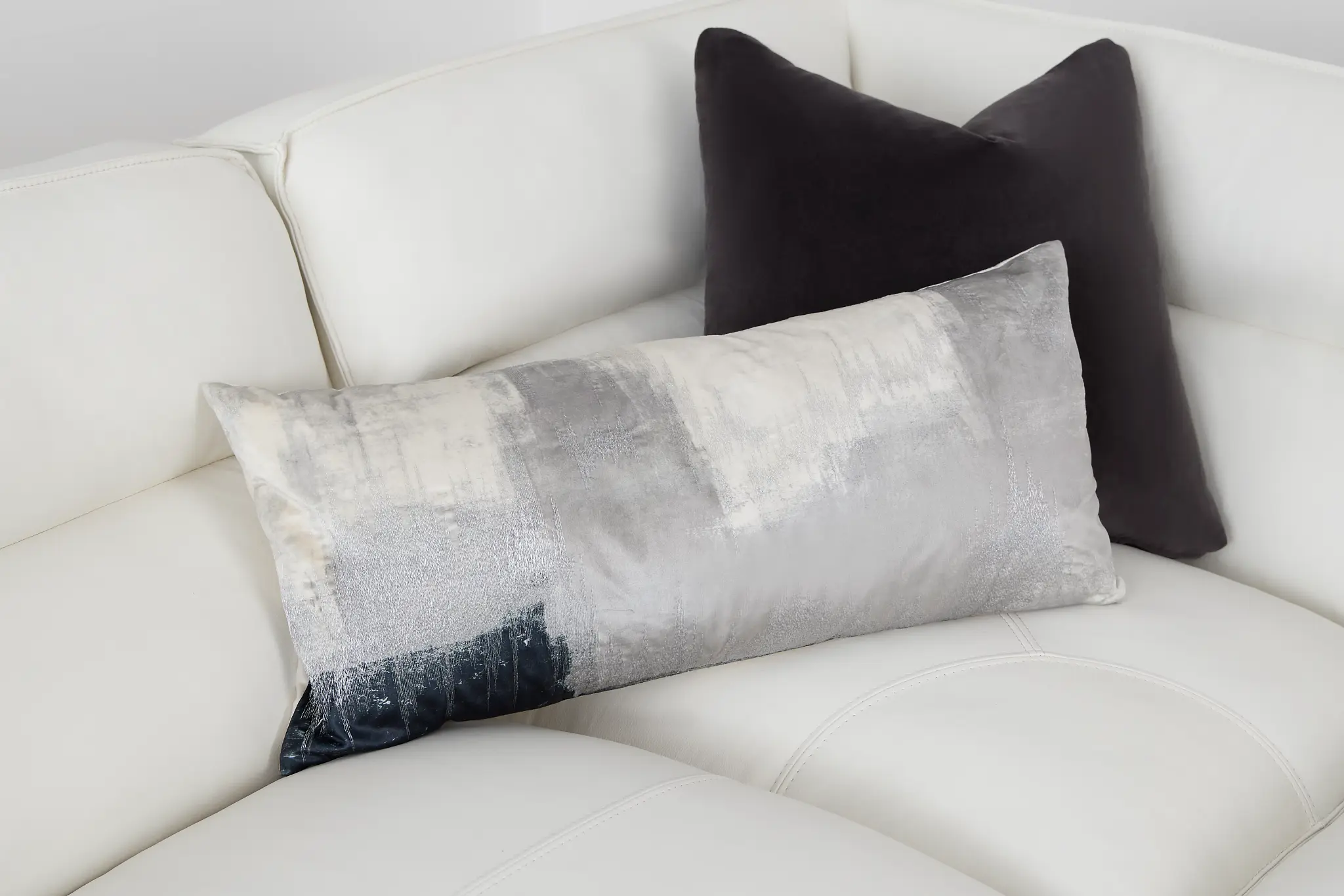 Langston Gray Velvet Lumbar Accent Pillow Langston Gray Velvet Lumbar Accent Pillow