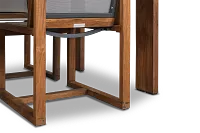 Linear Teak 70" Teak Table & 4 Teak Sling Side Chairs