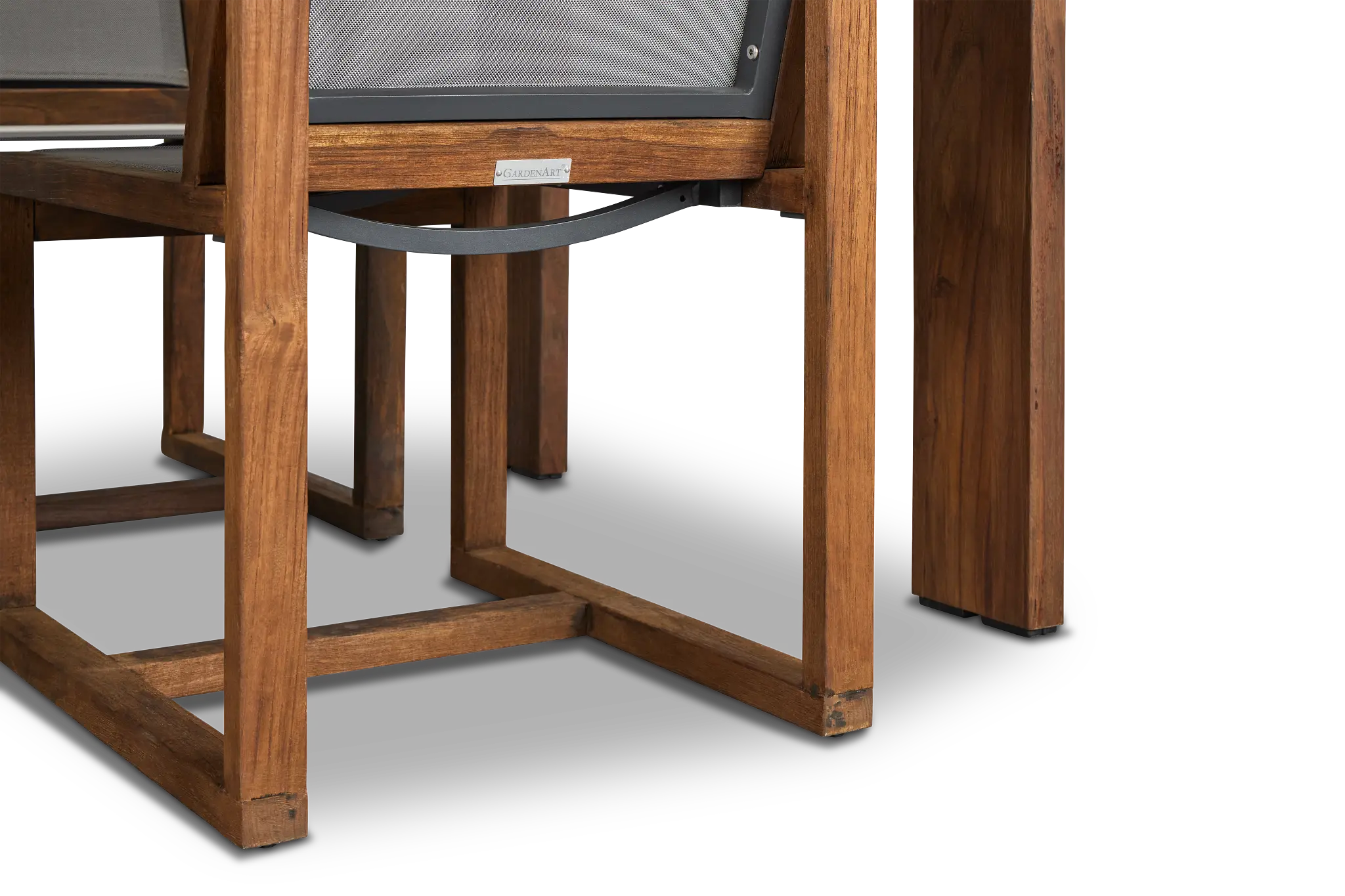 Linear Teak 70" Teak Table & 4 Teak Sling Side Chairs Linear Teak 70" Teak Table & 4 Teak Sling Side Chairs