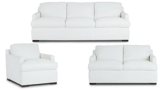Amari White Leather Living Room
