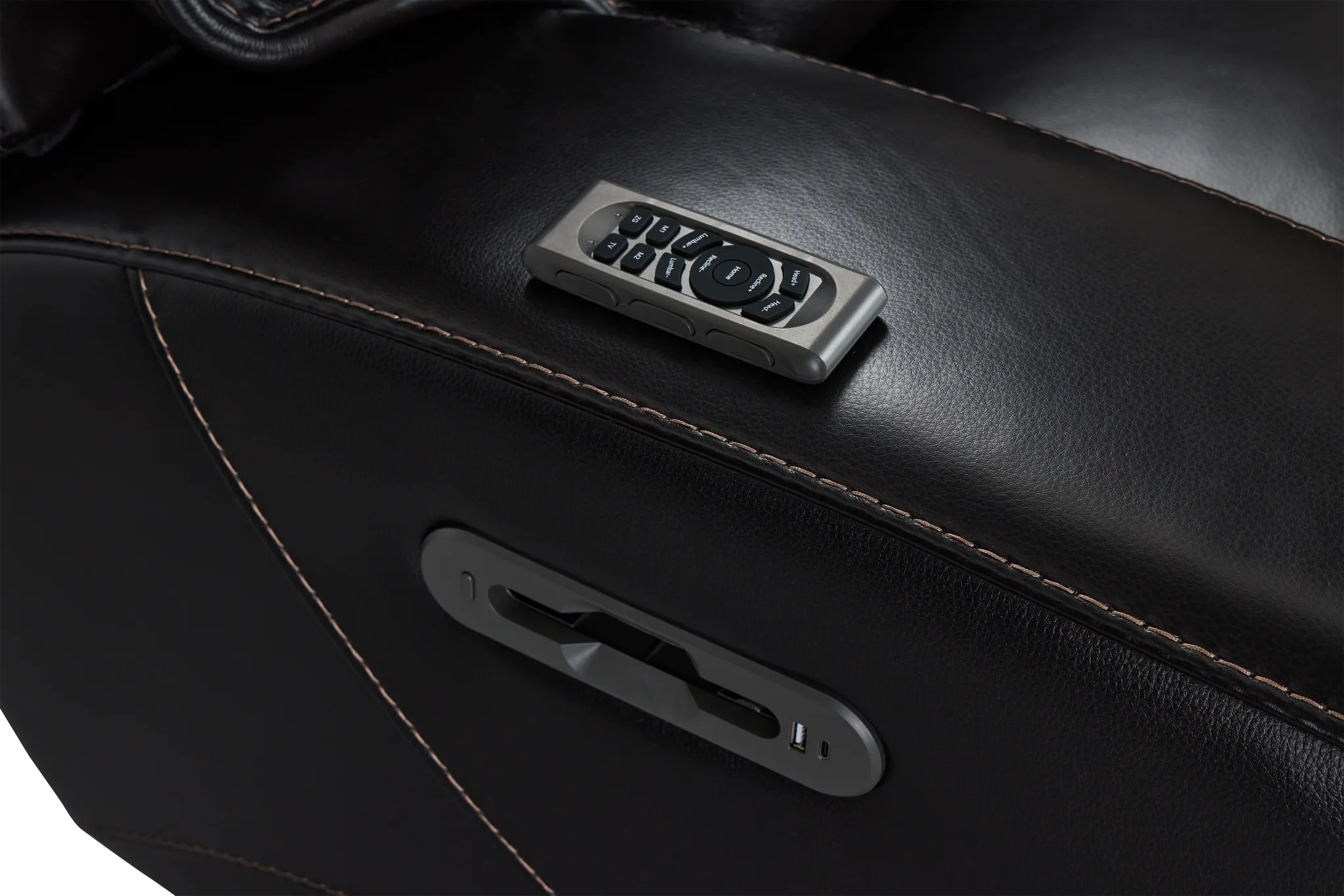 Casey Black Lthr/vinyl Power Reclining Console Sofa