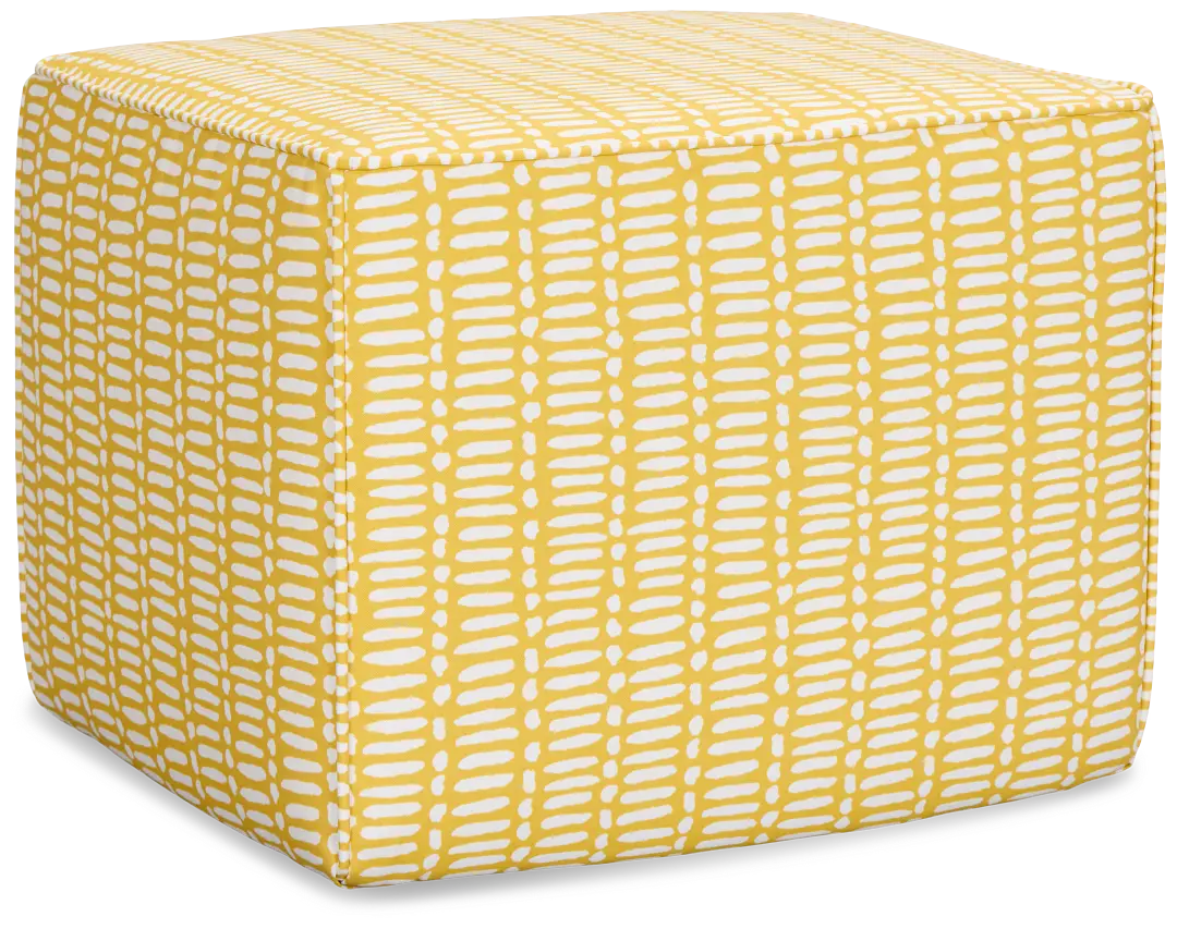 Deja Yellow Fabric Accent Pouf Deja Yellow Fabric Accent Pouf