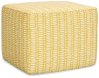 Deja Yellow Fabric Accent Pouf