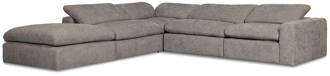 Drift Dark Gray Fabric Medium Dual Power Left Bumper Sectional