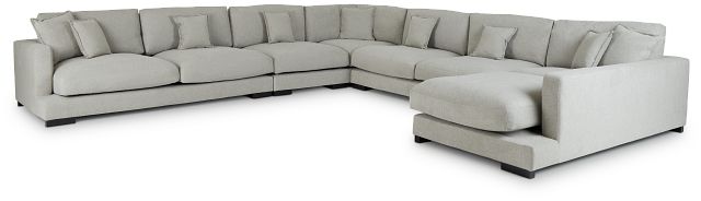 Emery Gray Fabric Large Right Chaise Sectional (1)