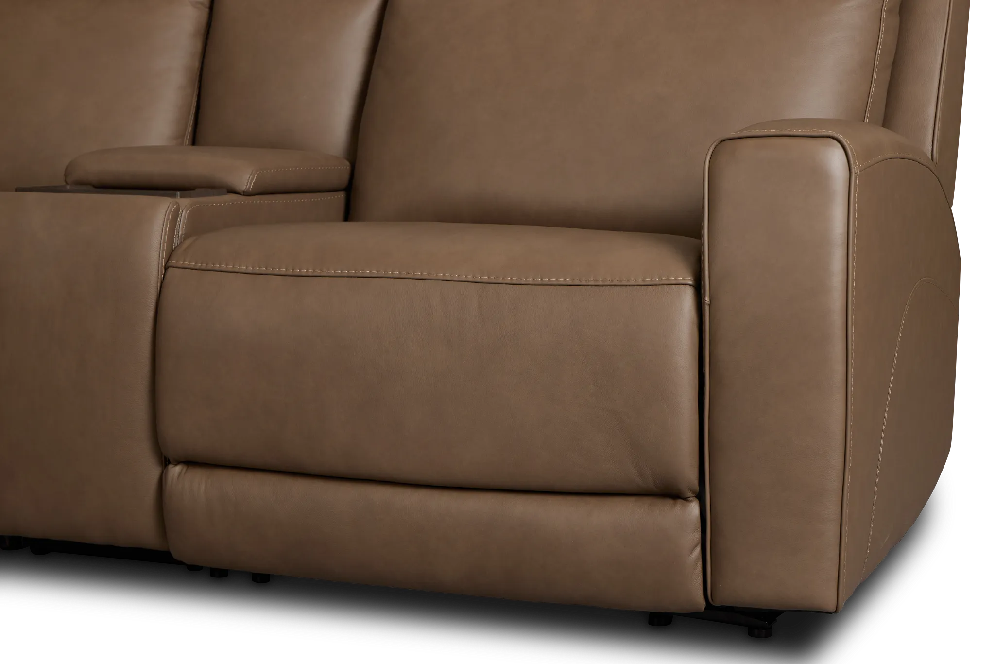 Flexsteel Belmont Dark Brown Lthr/vinyl Large Triple Power Reclining Two-arm Sectional