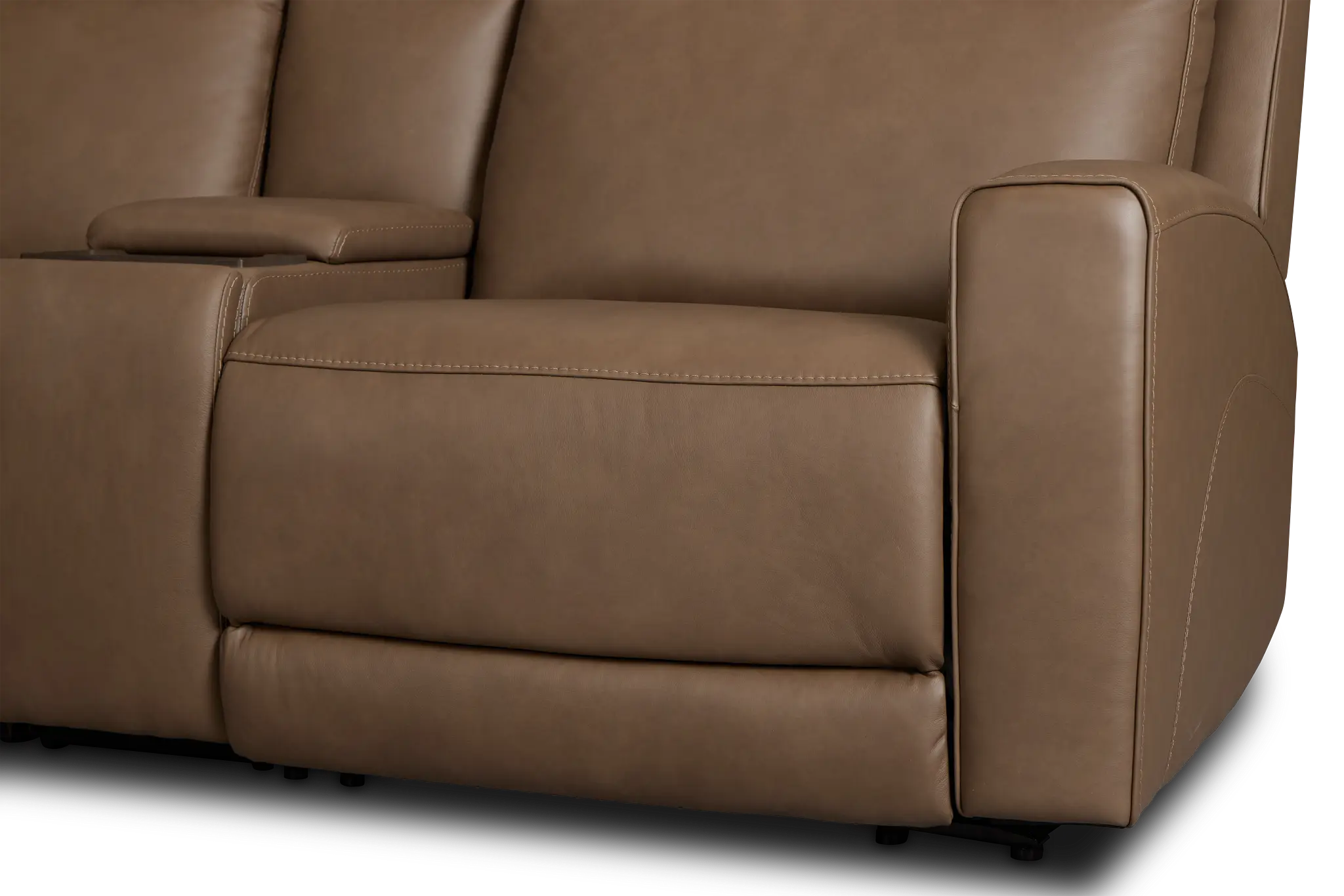 Flexsteel Belmont Dark Brown Lthr/vinyl Large Triple Power Reclining Two-arm Sectional Flexsteel Belmont Dark Brown Lthr/vinyl Large Triple Power Reclining Two-arm Sectional