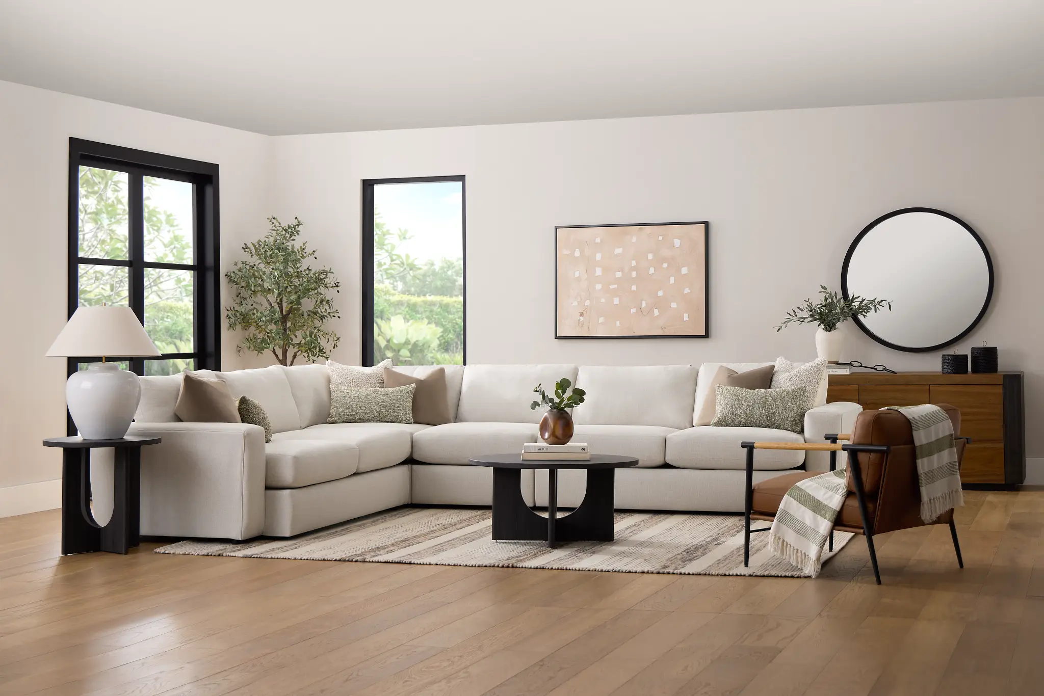 Brantley Light Beige Fabric Medium Two-arm Sectional Brantley Light Beige Fabric Medium Two-arm Sectional