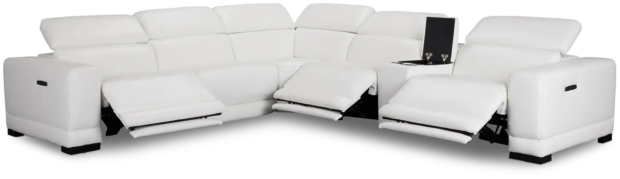 Lombardy White Micro Medium Triple Power 2-arm Sectional Lombardy White Micro Medium Triple Power 2-arm Sectional