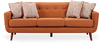 Raya Orange Fabric Sofa