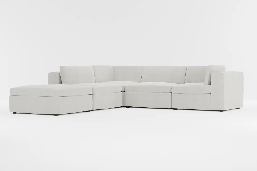 Destin Maguire Ivory Fabric 5pc Bumper Sectional Destin Maguire Ivory Fabric 5pc Bumper Sectional