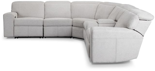 Callum Light Gray Fabric Medium Triple Power 2-arm Sectional