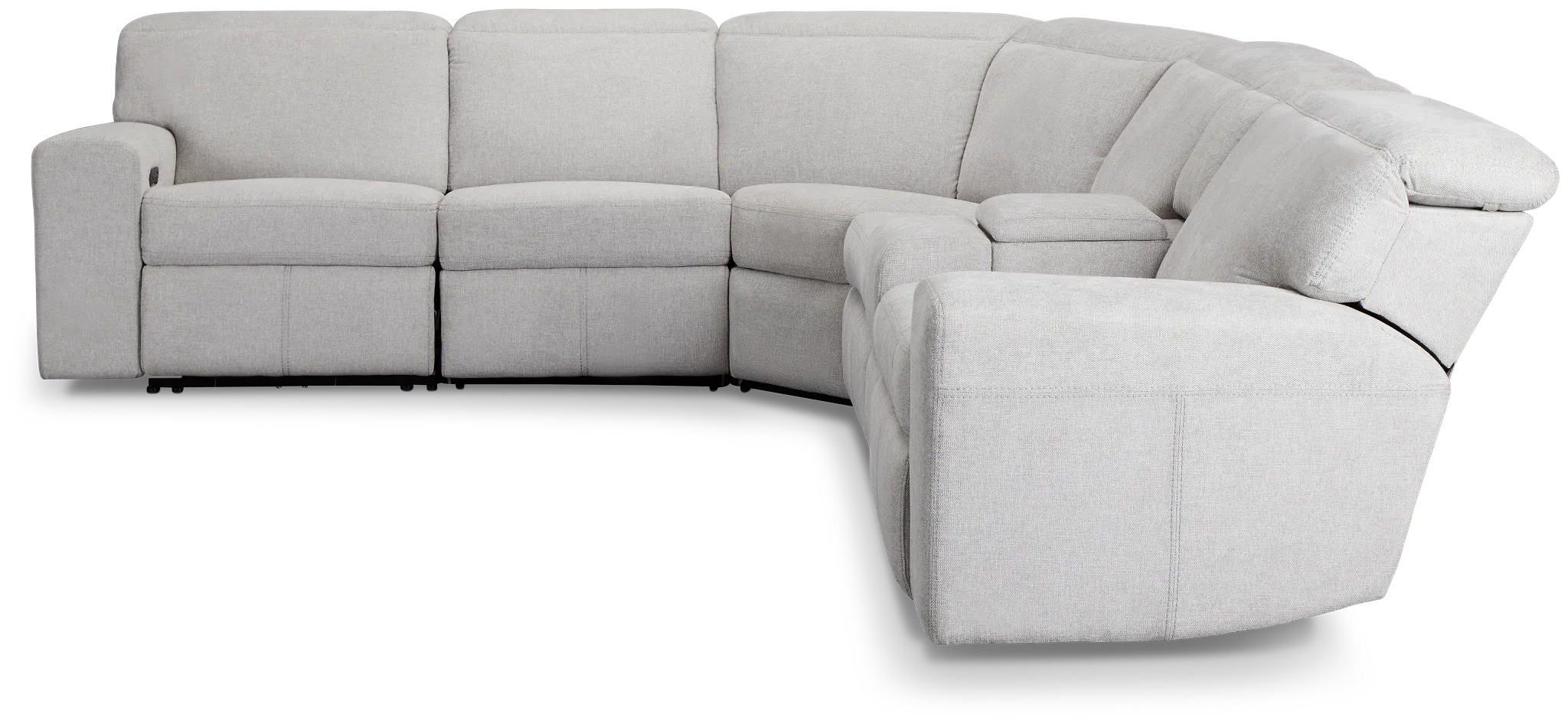 Callum Light Gray Fabric Medium Triple Power 2-arm Sectional