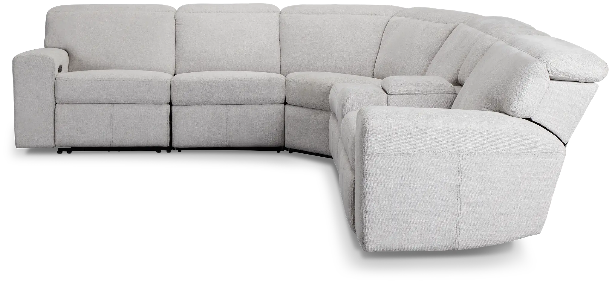 Callum Light Gray Fabric Medium Triple Power 2-arm Sectional Callum Light Gray Fabric Medium Triple Power 2-arm Sectional