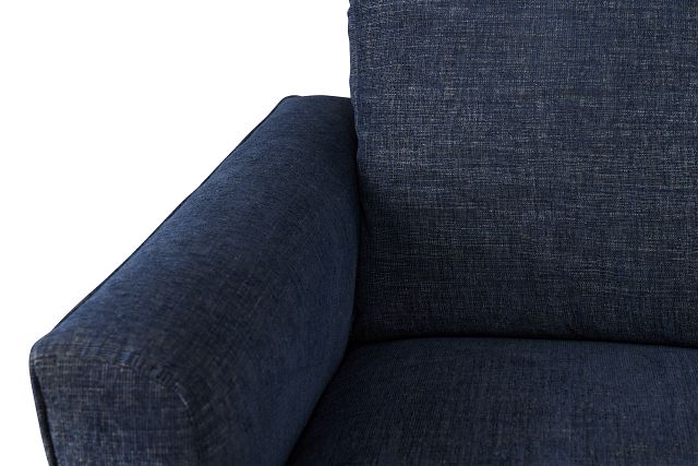 Davis Dark Blue Micro Right Bumper Sectional