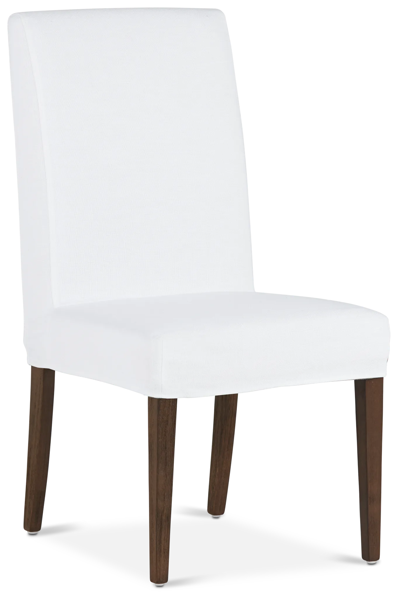 Destination White Short Slipcover Chair With Medium-tone Leg