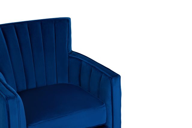 Loden Blue Velvet Swivel Accent Chair